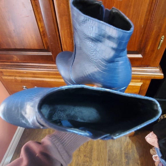 New Navy blue snake print boot - Picture 5 of 5